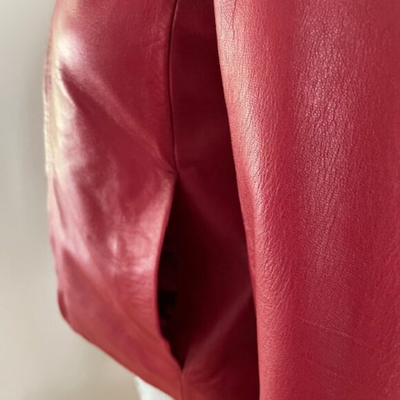 Ocean West Red Leather Lambskin Jacket Size 4 - Picture 4 of 4